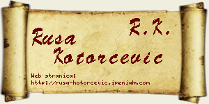 Rusa Kotorčević vizit kartica